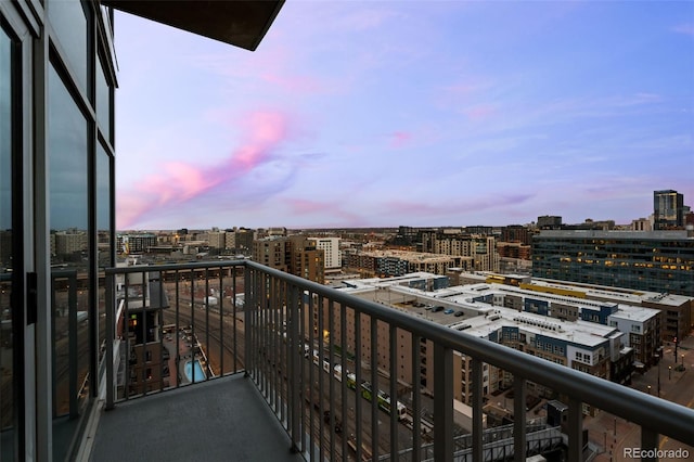 balcony featuring a city view