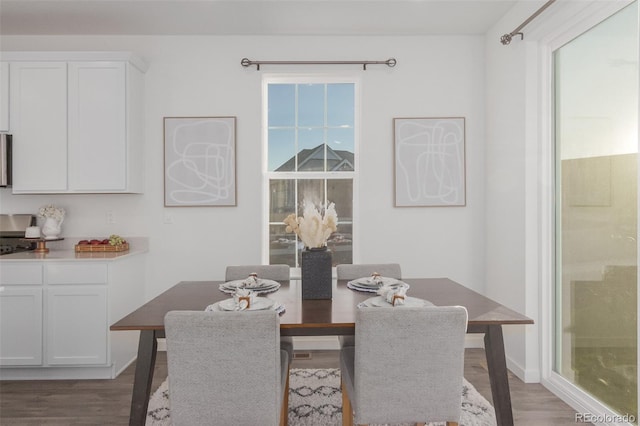 dining room with hardwood / wood-style floors