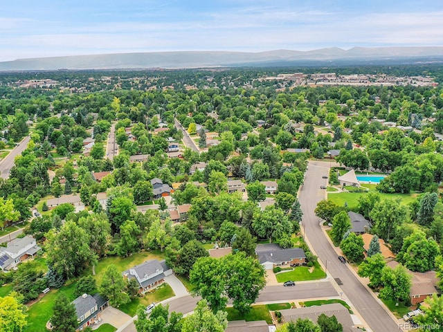 aerial view featuring a mountain view