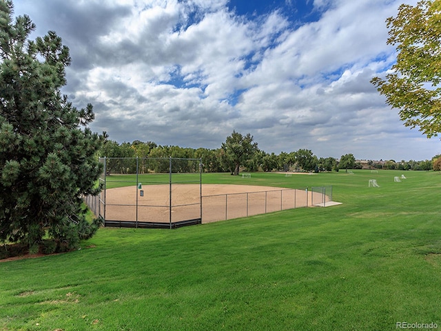 view of community featuring a yard