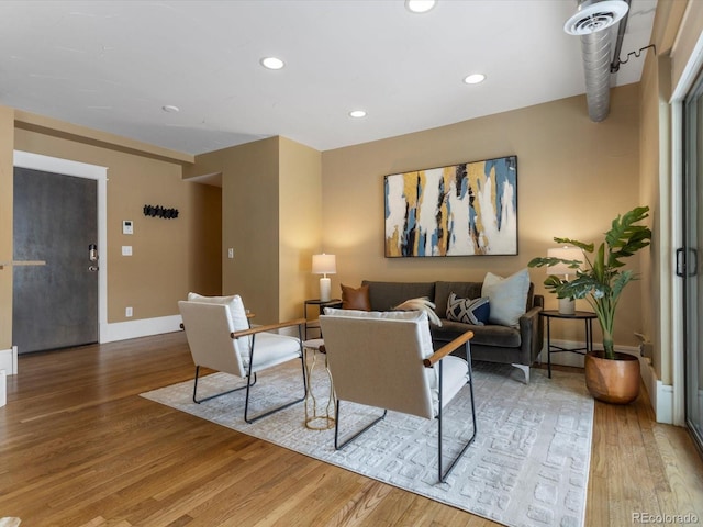 living room featuring hardwood / wood-style floors