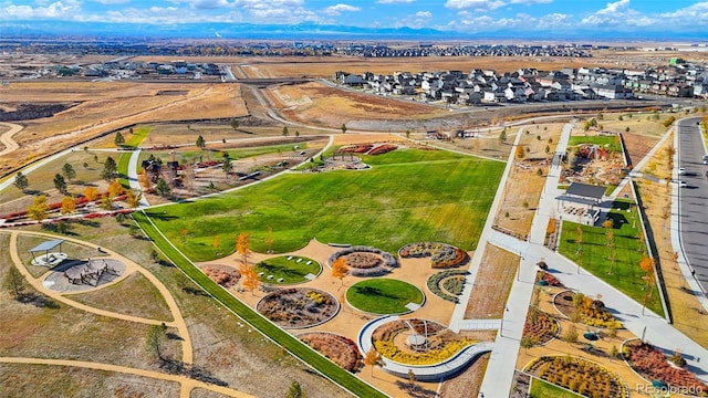 birds eye view of property with a residential view