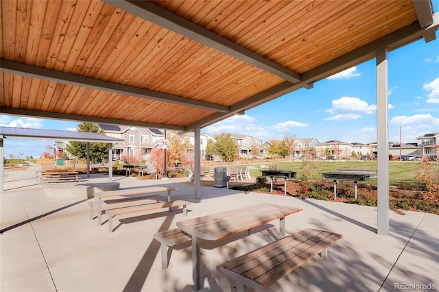 view of patio with a residential view