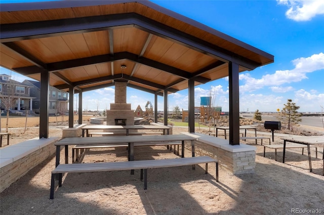 view of community with a gazebo