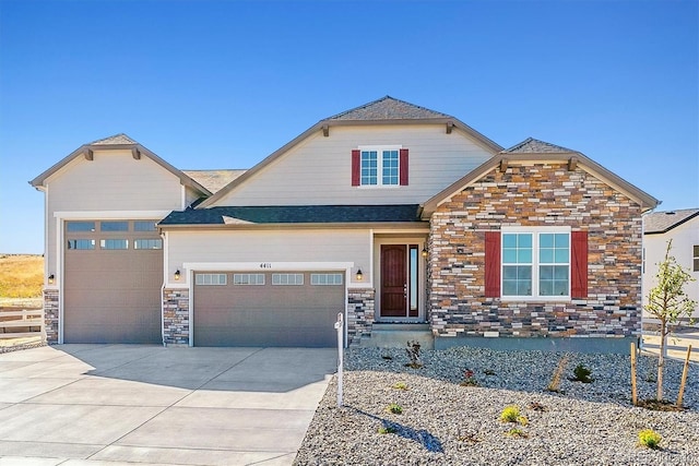 view of front facade featuring a garage