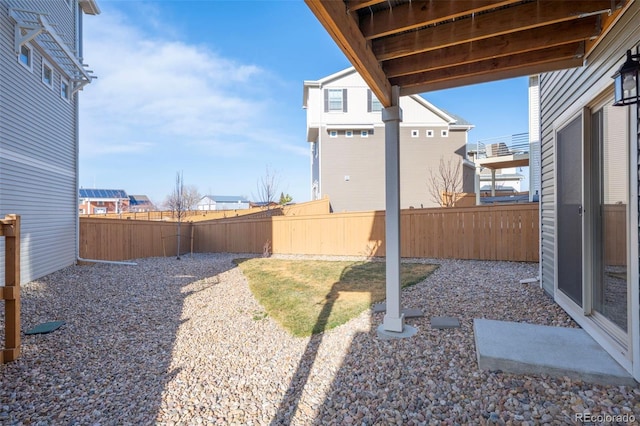 view of yard featuring a fenced backyard