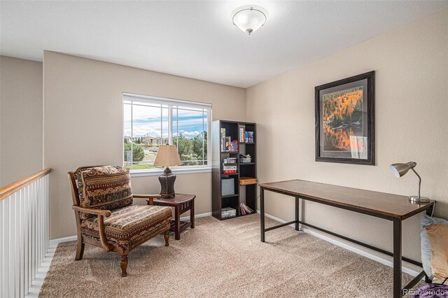 7004 S Addison Ct, Aurora, CO 80016 - home office featuring light colored carpet and baseboards