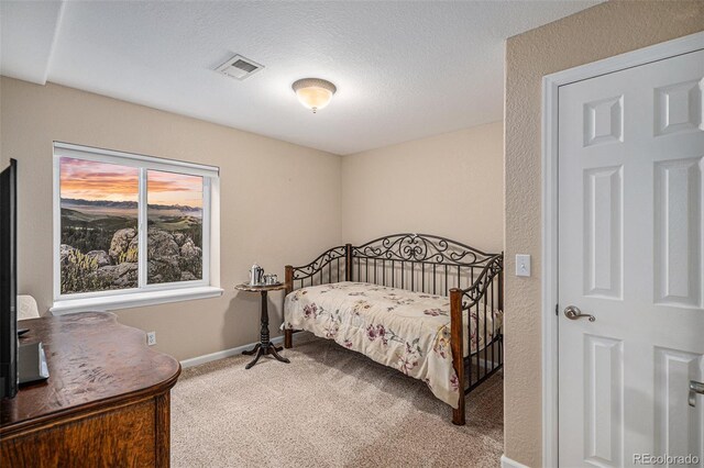 7004 S Addison Ct, Aurora, CO 80016 - carpeted bedroom featuring baseboards and a textured ceiling