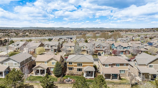 7004 S Addison Ct, Aurora, CO 80016 - aerial view of residential area featuring mountains