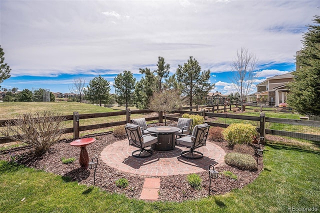7004 S Addison Ct, Aurora, CO 80016 - view of patio featuring a fire pit