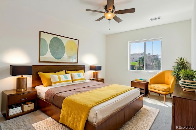 9588 Firenze Way, Highlands Ranch, CO 80126 - bedroom with light carpet and ceiling fan