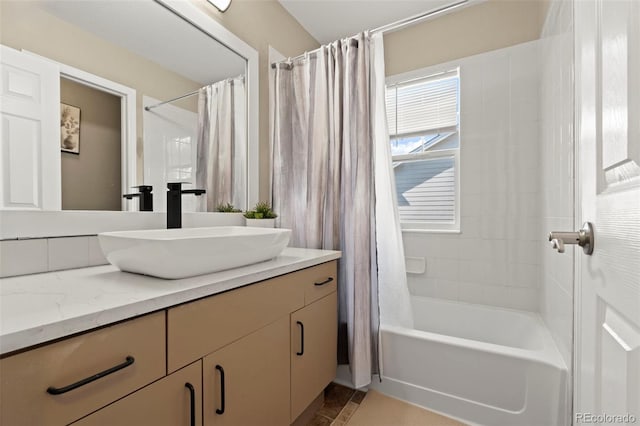 22 Apache Plume St, Brighton, CO 80601 - full bath featuring vanity and shower / tub combo with curtain