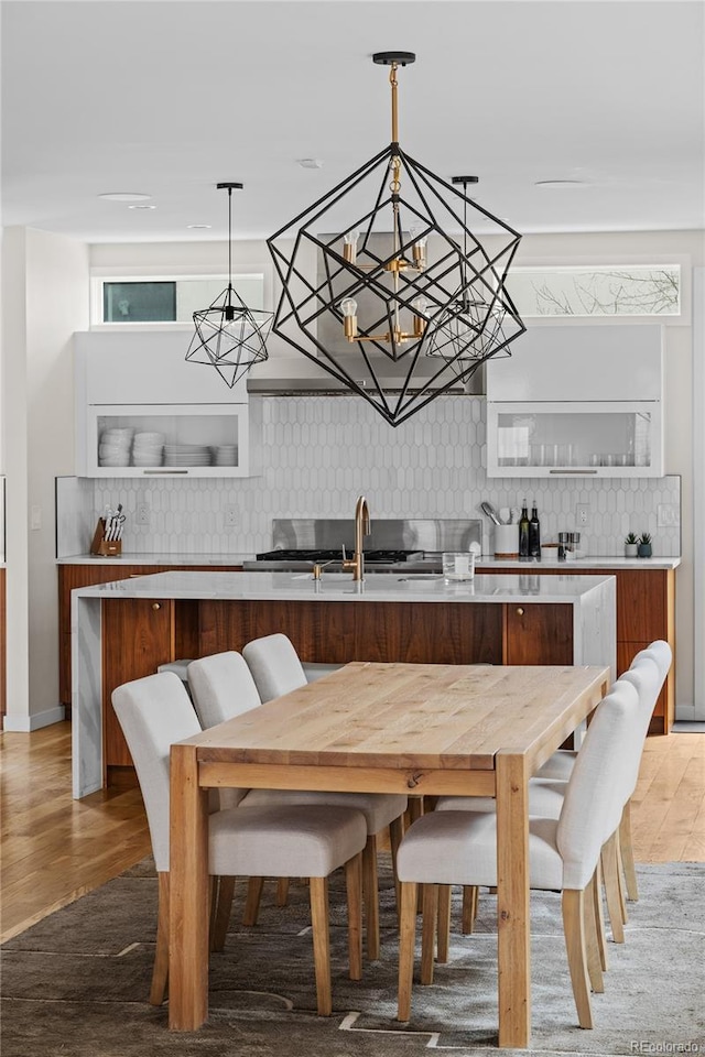 dining room with light wood-style floors