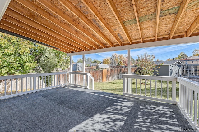 deck with a storage unit