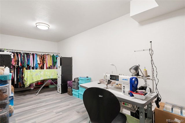 office featuring light hardwood / wood-style floors