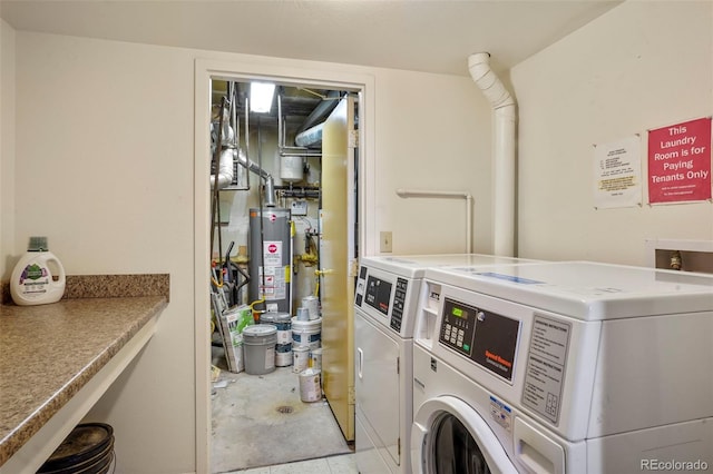 995 Holli Springs Ln, Colorado Springs, CO 80907 - communal laundry room featuring gas water heater and washer and dryer
