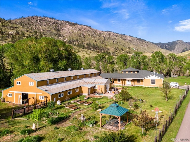 aerial view featuring a mountain view