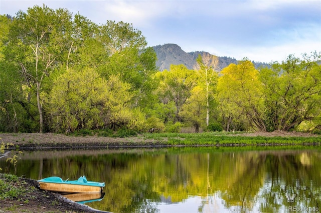 water view with a mountain view