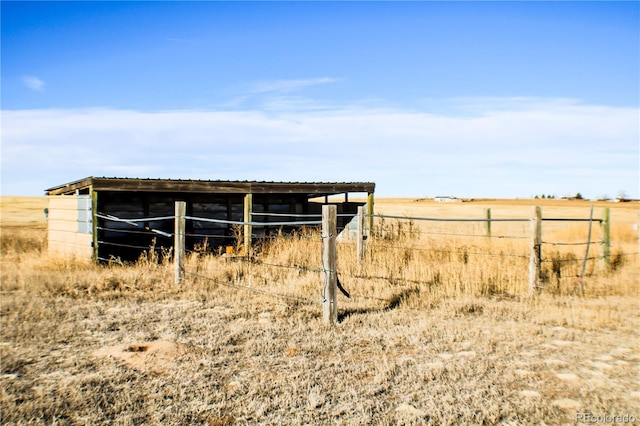 exterior space featuring a rural view