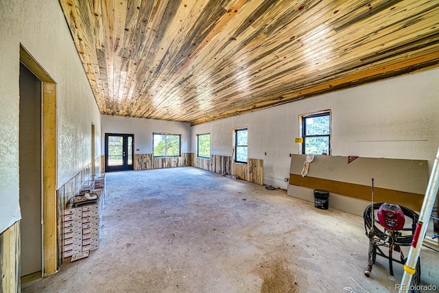 1341 County Road 327, Westcliffe, CO 81252 - unfurnished room with unfinished concrete flooring and wooden ceiling