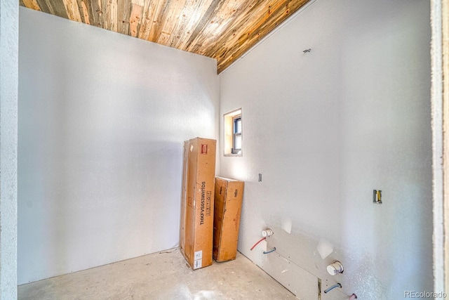 1341 County Road 327, Westcliffe, CO 81252 - below grade area featuring wood ceiling