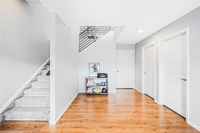 entrance foyer featuring light hardwood / wood-style floors