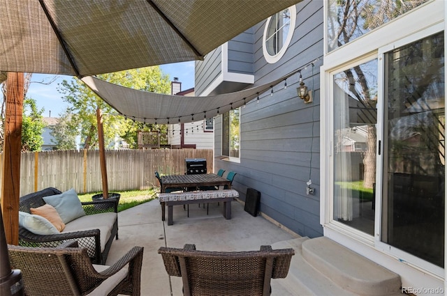 view of patio with an outdoor living space