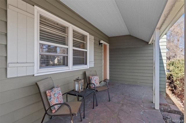 view of patio featuring covered porch