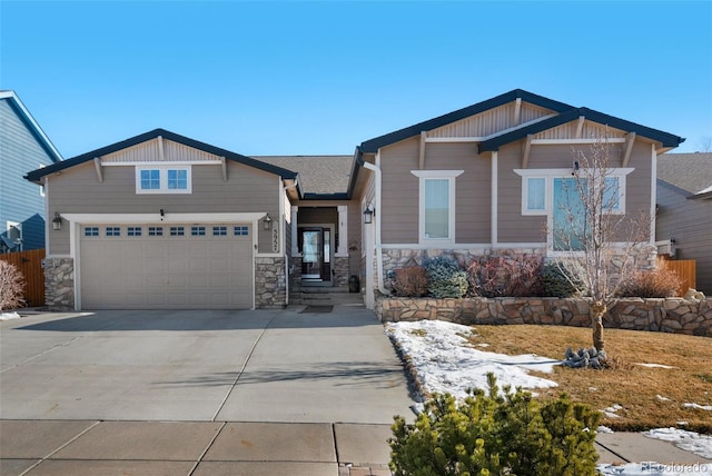 craftsman-style house with a garage