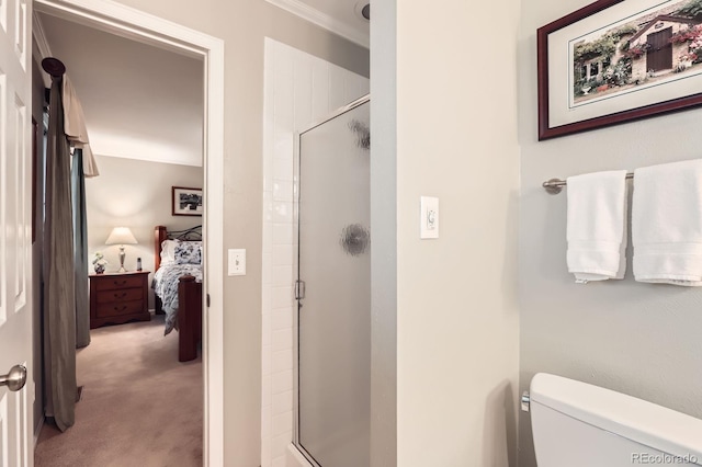 3544 Dyanna Dr, Thornton, CO 80241 - ensuite bathroom featuring a stall shower and crown molding