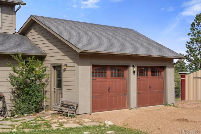 view of garage