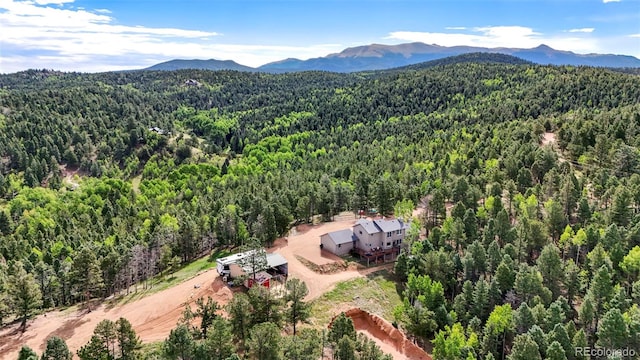 drone / aerial view with a mountain view