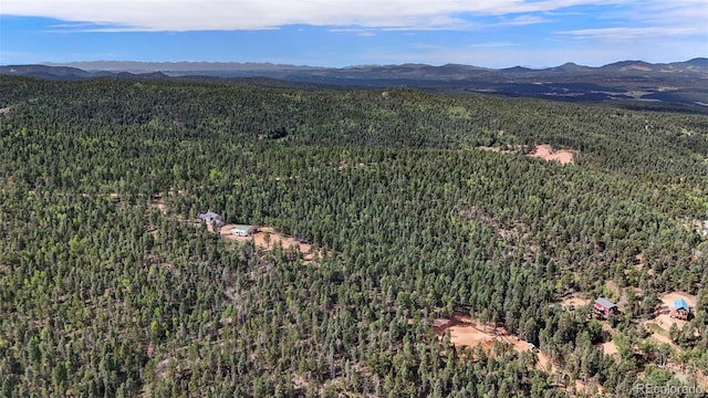 birds eye view of property featuring a mountain view