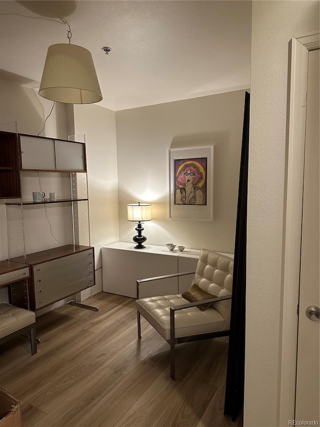 living area featuring wood finished floors