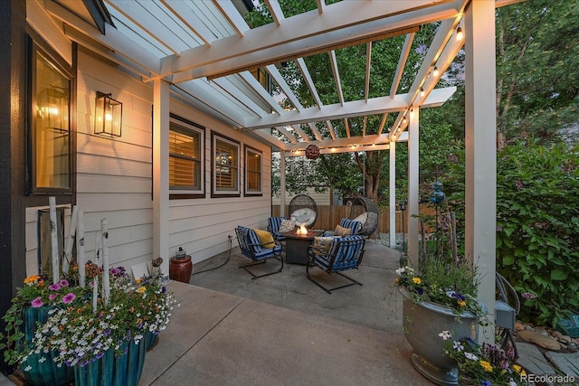 10701 Flagler Dr, Parker, CO 80134 - view of patio with a fire pit and a pergola