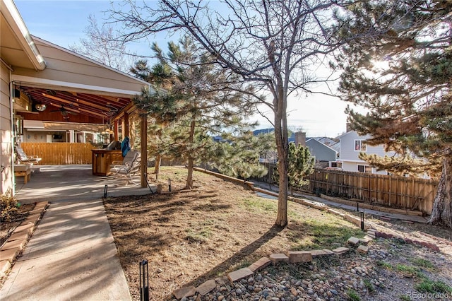 view of yard with fence