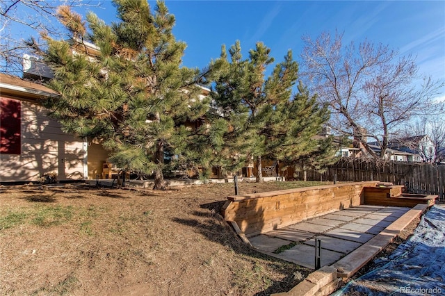 view of yard with fence