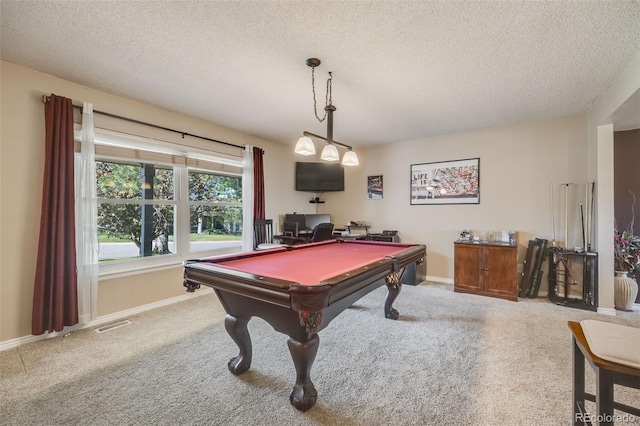 9926 W Nova Pl, Littleton, CO 80127 - rec room featuring a textured ceiling, pool table, and carpet flooring