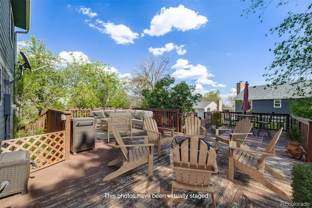 9926 W Nova Pl, Littleton, CO 80127 - deck featuring outdoor lounge area