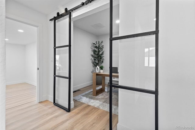 interior space featuring wood-type flooring