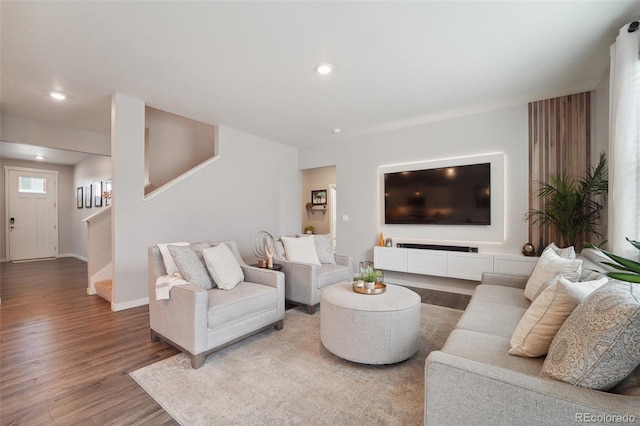 living room featuring hardwood / wood-style flooring