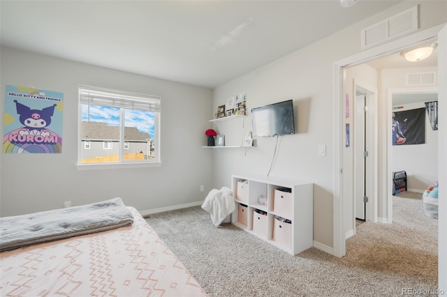 bedroom featuring carpet flooring