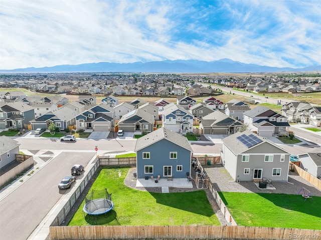 aerial view with a mountain view