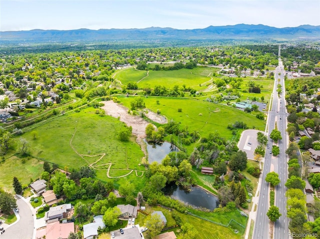 9765 W 77th Dr, Arvada, CO 80005 - aerial perspective of suburban area with a water and mountain view