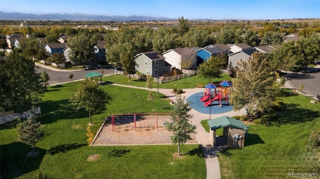 10676 Forester Pl, Longmont, CO 80504 - aerial view of residential area with a community park and a mountain backdrop