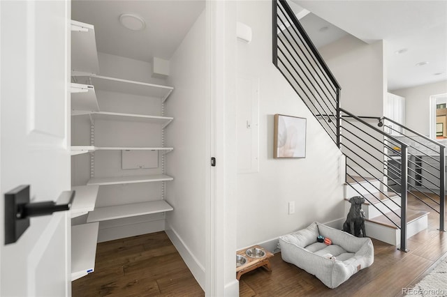 1305 Osceola St, Denver, CO 80204 - stairs featuring wood finished floors and baseboards