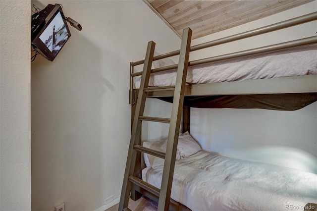 965 Four Oclock Rd, Breckenridge, CO 80424 - unfurnished bedroom featuring wood ceiling and lofted ceiling