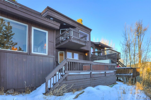 965 Four Oclock Rd, Breckenridge, CO 80424 - snow covered property with a balcony and board and batten siding