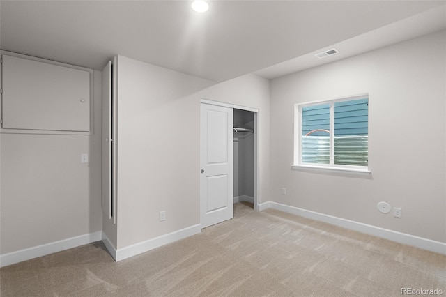 4543 Cholla Trl, Castle Rock, CO 80104 - unfurnished bedroom featuring light colored carpet, a closet, and recessed lighting