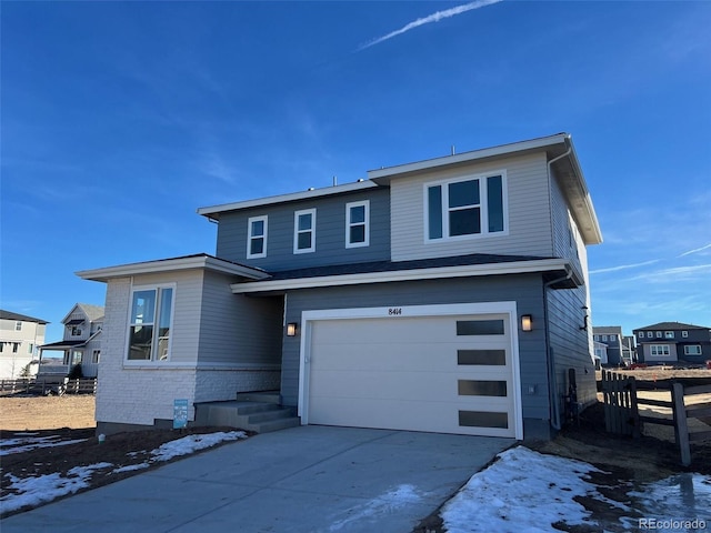 view of front of house with a garage